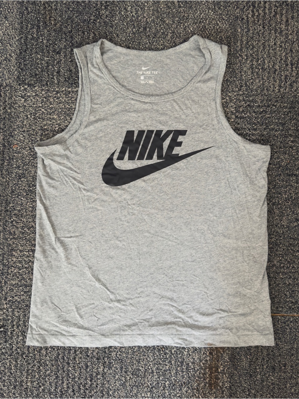 Nike Gray Tank Top with Black Swoosh